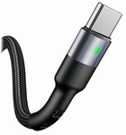 Плетений кабель Usams USB - USB Type-C швидка зарядка 1 м Black (6958444967813) - зображення 1
