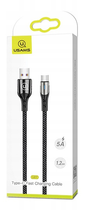 Kabel pleciony Usams USB - USB Type-C superszybkie ładowanie 1.2 m czarny (6958444965284) - obraz 2