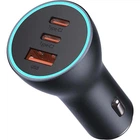 Зарядне автомобільне Baseus Golden Contactor Pro Triple Fast Charger Car Charger 65W U+C+C CGJP010013 Темно-сірий