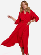 Sukienka koszulowa damska rozkloszowana Makover K086 M Czerwona (5903068496783) - obraz 1