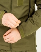 Костюм камуфляжний утеплений на флісі, куртка з капюшоном, тканина софтшелл, колір олива, 56 - зображення 7