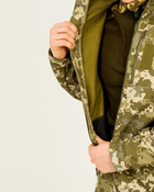 Костюм камуфляжный утепленный на флисе, куртка с капюшоном, ткань софтшелл пиксель, 50 - изображение 5