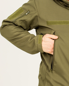 Костюм камуфляжный утепленный на флисе, куртка с капюшоном, ткань софтшелл, цвет олива, 48 - изображение 5