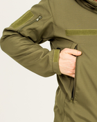 Костюм камуфляжный утепленный на флисе, куртка с капюшоном, ткань софтшелл, цвет олива, 50 - изображение 5