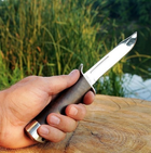 Нож Охотничий в Кожаном чехле с Удлиненным лезвием и Гардой GW 024 ACWP-L - изображение 3