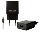 Мережевий зарядний пристрій Beline 1 x USB + micro-USB 1 A Black (5900168331242) - зображення 1