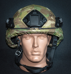 Кавер Кіраса на военный шлем "ушастый" с окном под консоль кордура чёрный 599 - изображение 5