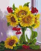 Картина по номерам Калиновые подсолнухи (BS53485) Brushme 40x50 см