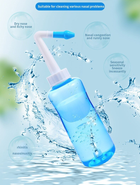 Ирригатор для промывания носа на 300 мл. для взрослых и детей, Синий - изображение 4