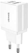 Мережевий зарядний пристрій Usams US-CC090 T24 2xUSB 10W White (6958444982588) - зображення 1