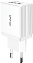 Мережевий зарядний пристрій Usams US-CC090 T24 2xUSB 10W White (6958444982588) - зображення 1