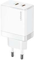 Ładowarka sieciowa Usams US-CC172 T54 2xUSB-C GaN 40W PD Fast Charging biała (6958444904252) - obraz 1