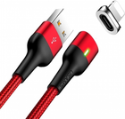 Kabel magnetyczny Usams U28 Fast Charge USB - Lightning 2.4 A 1 m pleciony Czerwony (6958444965956) - obraz 1