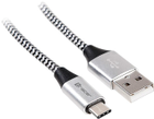 Kabel Tracer USB-A do USB Type-C 1m czarny/srebrny (TRAKBK46265) - obraz 1