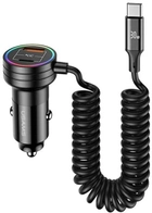 Автомобільний зарядний пристрій Usams C33 60W + кабель Fast Charge Black (6958444902470) - зображення 1