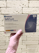 Нітрилові рукавички Medicom, SafeTouch Pink розмір XS блакитні 100 шт - зображення 1