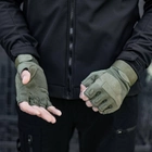 Тактические беспалые перчатки военные армейские защитные охотничьи Хаки L (23994) Kali - изображение 3