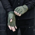 Тактические беспалые перчатки военные армейские защитные охотничьи Хаки L (23994) Kali - изображение 5