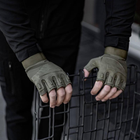 Тактические беспалые перчатки военные армейские защитные охотничьи Хаки L (23994) Kali - изображение 6