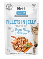 Вологий корм для кішок Brit Care Adult Cat Fillets in Jelly with Turkey&Shrimps 85 г