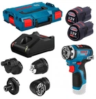 Безщітковий акумуляторний дриль-шуруповерт Bosch Professional GSR 12V-35 FC в L-Boxx 102 з 4 адаптерами, 2 акб GBA 12V 3.0Ah, з/п GAL 12V-40