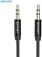 Адаптер Usams audio jack 3.5 mm - 3.5 mm 1 m Black (6958444996875) - зображення 1