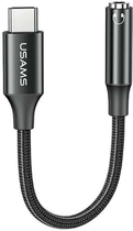 Adapter Usams AU16 USB-C - jack 3.5 mm Black (6958444904559) - obraz 1