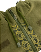 Кофта Tactic4Profi флис хаки с капюшоном с вышивкой Орнамент№2 р. S (44) - изображение 3