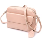 Красивая женская сумка кросс-боди из натуральной кожи GRANDE PELLE Bag 11694 Пудровый