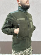 Флисовая зип кофта с капюшоном, хаки, размер 3XL - изображение 1