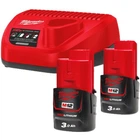 Набор аккумулятор + зарядное устройство Milwaukee Li-Ion M12 NRG-302 B3 2шт + ЗП С12С (4933451902)