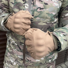 Плотные перчатки SoftShell с защитными накладками и антискользящими вставками койот размер - изображение 3