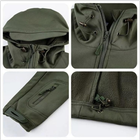 Мужской Костюм Soft Shell с полиуретановой мембраной / Куртка + Брюки с флисовой подкладкой олива размер XL - изображение 3