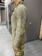 Армейская Кофта флисовая WOLFTRAP, теплая, размер L, Олива, Камуфляжные вставки на рукава, плечи, карманы - изображение 2