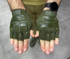 Перчатки тактические Беспальцевые Yakeda, цвет Олива, размер M - изображение 4
