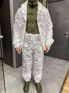 Маскировочный костюм зимний белый Yakeda, куртка и брюки (на кнопках, резинки), чехол, размер универсальный - изображение 7