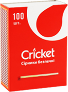 Сірники Cricket безпечні великі 100 шт (7310688002160)