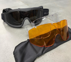 Маска балістична Swiss Eye F-Tac, Чорна, Лінзи: прозорі, помаранчеві, затемнені, тактичні окуляри - зображення 4