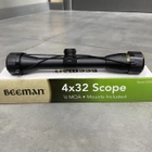 Оптичний приціл Beeman 4x32 (5018W), для пневматичної зброї, сітка Duplex, труба 25.4 мм - зображення 6