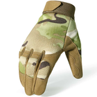 Мужские военные тактические полнопалые перчатки из нейлона мультикам размер L - изображение 3