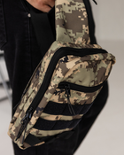 Нагрудная сумка барсетка слинг Tactica3, с системой молли, цвет пиксель - изображение 6