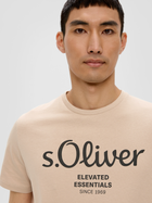 T-shirt męski bawełniany s.Oliver 10.3.11.12.130.2152232-82D1 S Beżowy (4099975524280) - obraz 4