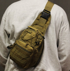 Тактический армейский рюкзак 6л, (28х18х13 см) Oxford 600D, B14, Песок - изображение 3