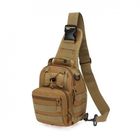 Тактический армейский рюкзак 6л, (28х18х13 см) Oxford 600D, B14, Песок - изображение 10