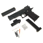 Детский страйкбольный пистолет Colt M1911 Hi-Capa металлический с глушителем и прицелом Galaxy G6A Пружина, ручная сводка. - изображение 6