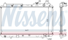 Радиатор охлаждения двигателя NISSENS 68101A Honda CR-V 19010P3F004, 19010P3F014, 19010P3F902