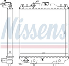 Радіатор охолодження двигуна NISSENS 64174A 1770060D40, 1770060D41, 1770070G10