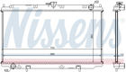 Радиатор охлаждения двигателя NISSENS 62927A Nissan Primera 214109F502, 214109F500, 214102F000