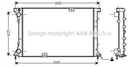 Радиатор охлаждения двигателя AVA COOLING RT2313 Nissan Primastar; Opel Vivaro; Renault Scenic, Megane, Trafic 4412817, 4414578, 8200019380