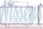 Радиатор охлаждения двигателя NISSENS 64167A Suzuki Liana 1770054G00, 1770054G00A00